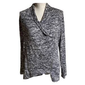 Gilli Women's Gray V-Neck Long-Sleeve Side Zip Detail Sweater Size M